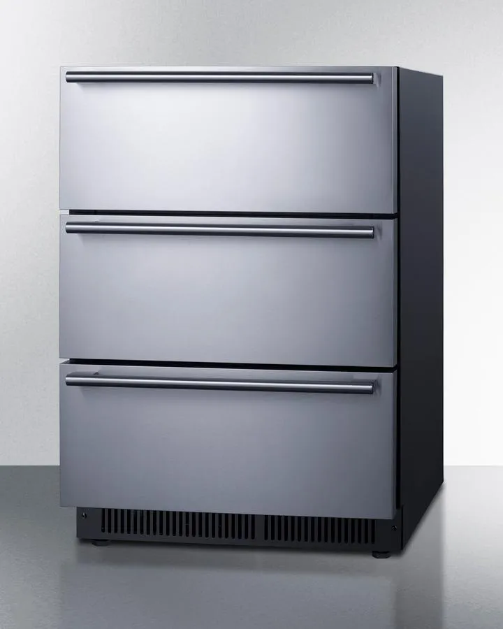 Summit SP6DS3D 24 Wide Built-In 3-Drawer All-Refrigerator