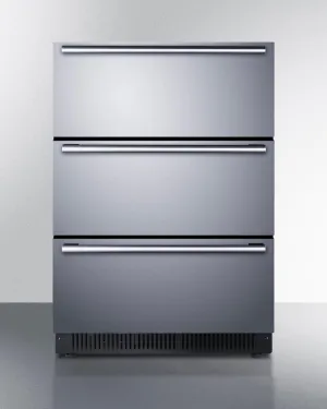 Summit SP6DS3D 24 Wide Built-In 3-Drawer All-Refrigerator