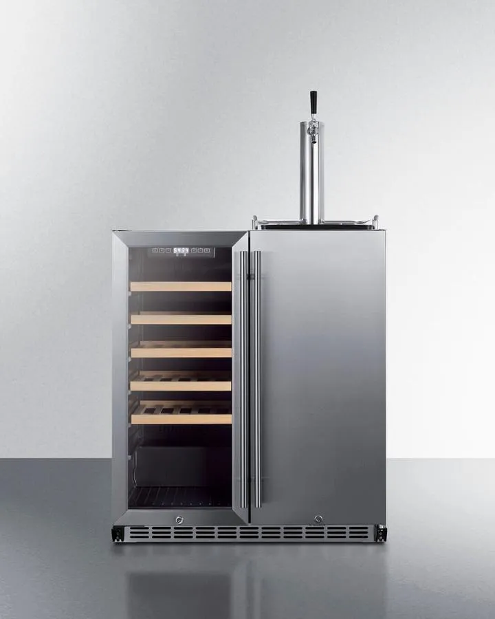 Summit SWBC3041 30 Wide Built-In Indoor/Outdoor Combination Wine Cellar/Kegerator