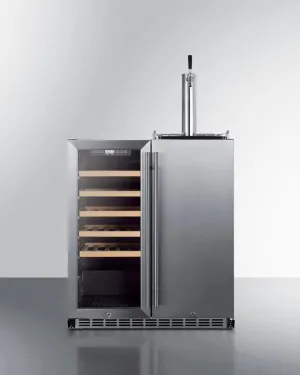 Summit SWBC3041 30 Wide Built-In Indoor/Outdoor Combination Wine Cellar/Kegerator