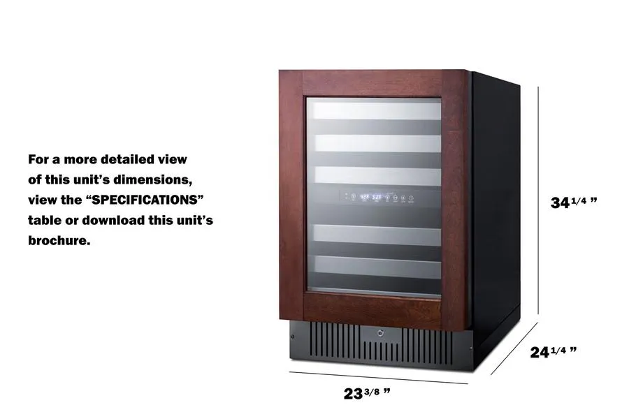 Summit SWC532BLBISTPNRLHD 24 Wide Built-In Wine Cellar (Panel Not Included)