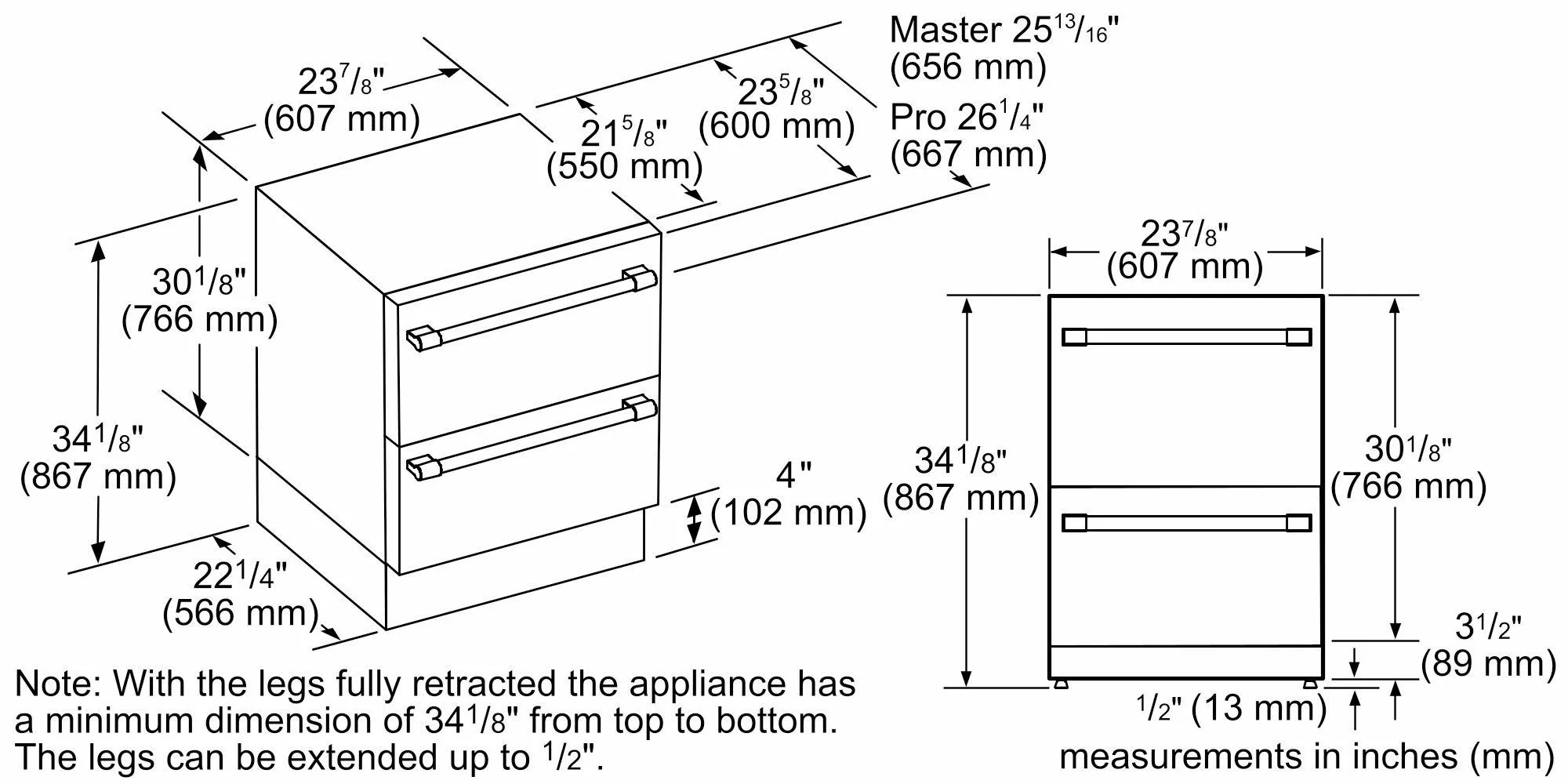Thermador T24UC915DS Freedom 24 Inch Uc Refrigerator Freezer. Master 24'' Masterpiece Stainless Steel T24Uc915Ds