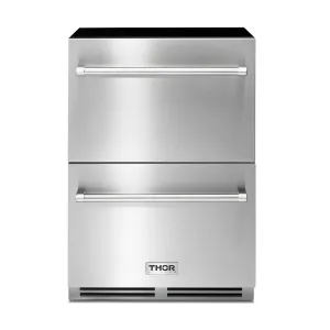 Thor Kitchen TRF24U 24 Inch Indoor Outdoor Refrigerator Drawer In Stainless Steel