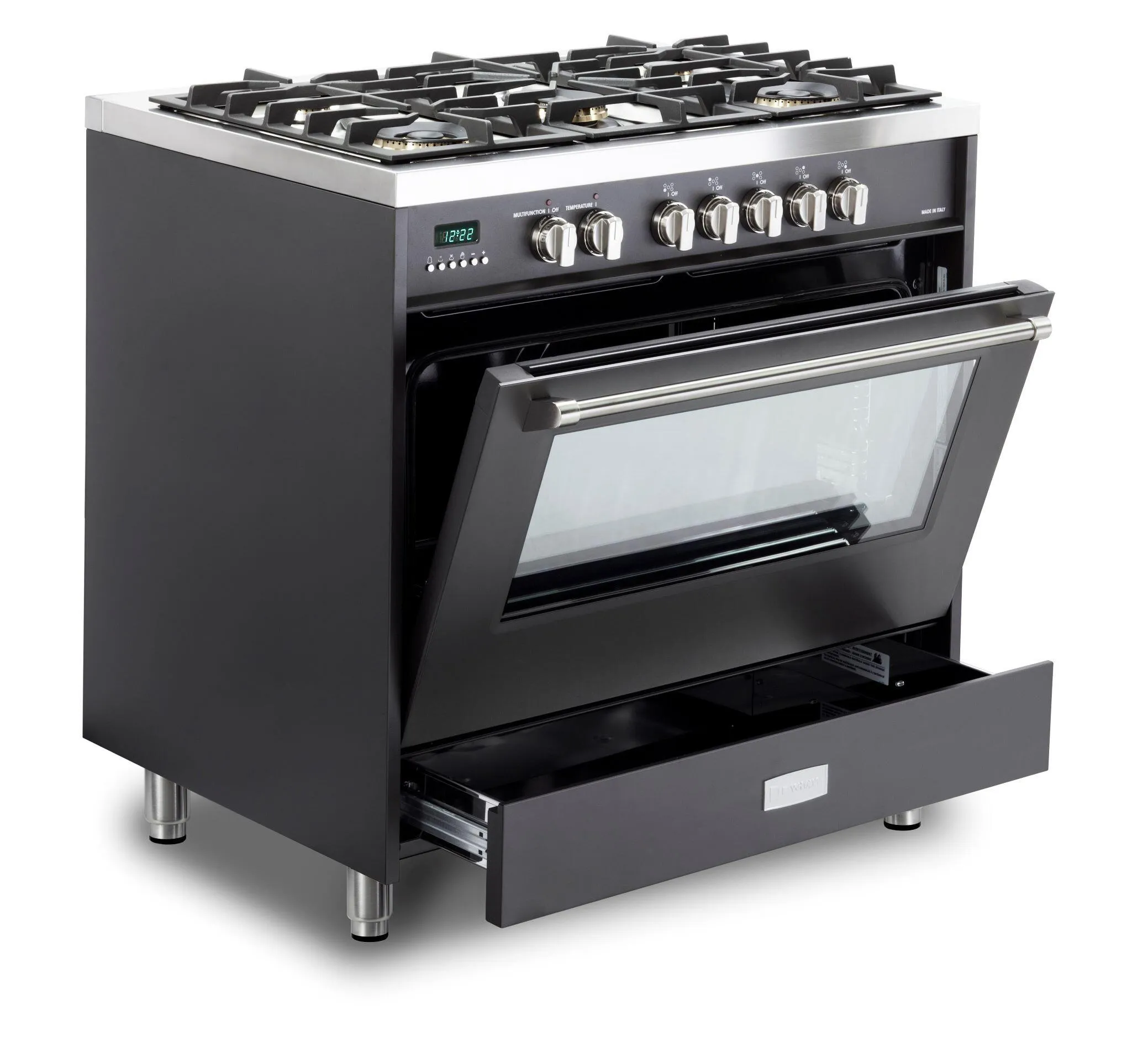 Verona VDFSGE365E Matte Black 36 Dual Fuel - Designer Series