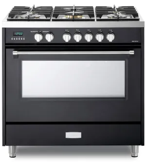 Verona VDFSGE365E Matte Black 36 Dual Fuel - Designer Series