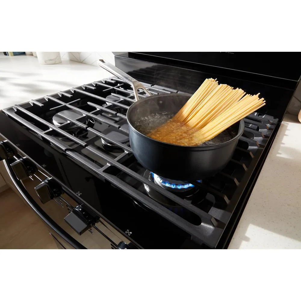 Whirlpool WFGS7530RB 30-Inch Smart Gas Range With Air Cooking Technology. No Preheat Air Fry. Steam/Self Clean And High Speed Preheat
