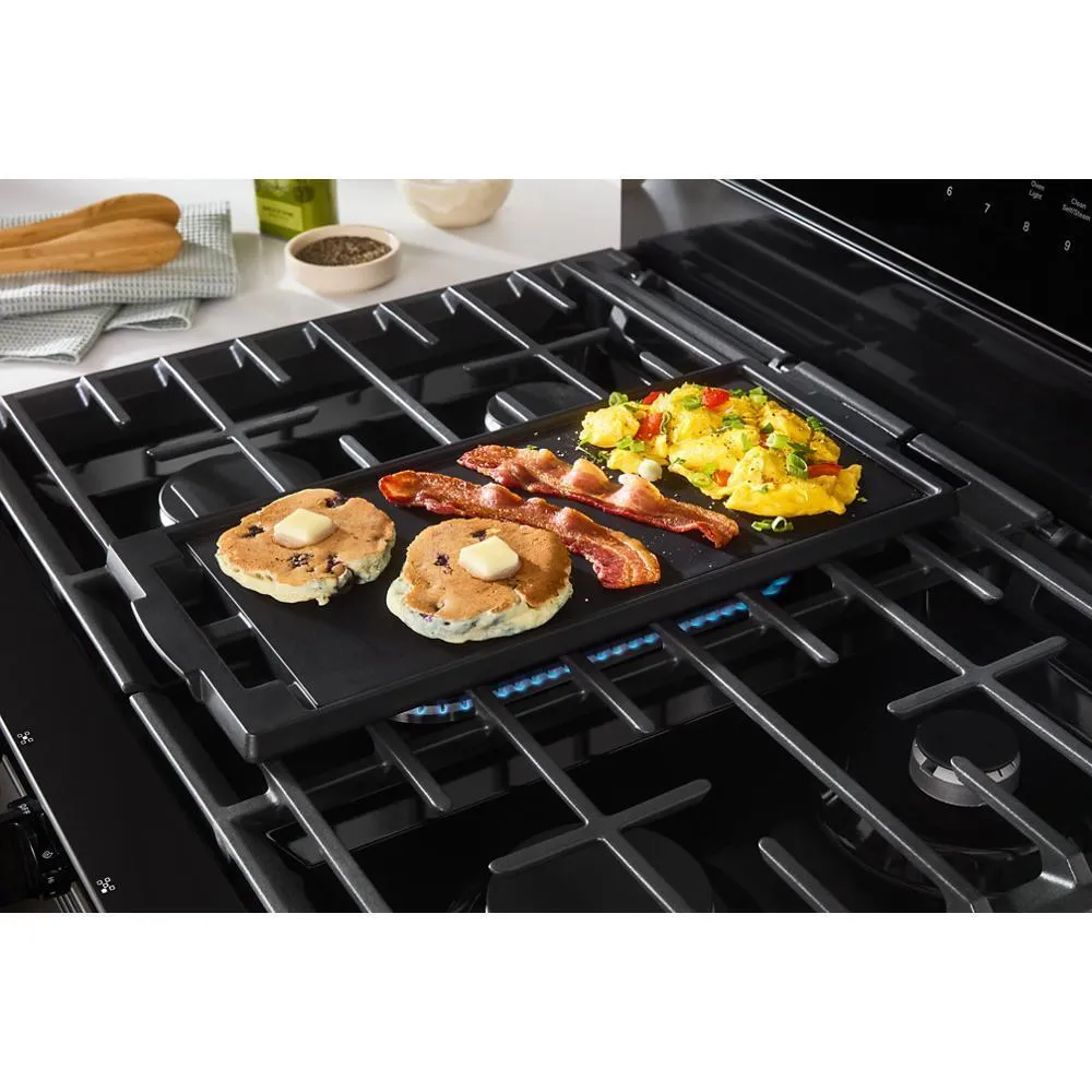 Whirlpool WFGS7530RB 30-Inch Smart Gas Range With Air Cooking Technology. No Preheat Air Fry. Steam/Self Clean And High Speed Preheat