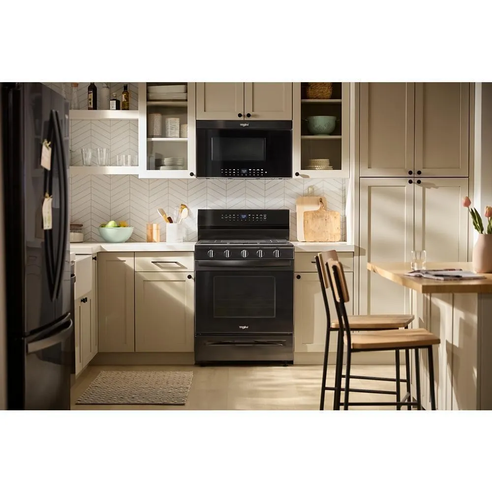 Whirlpool WFGS7530RB 30-Inch Smart Gas Range With Air Cooking Technology. No Preheat Air Fry. Steam/Self Clean And High Speed Preheat