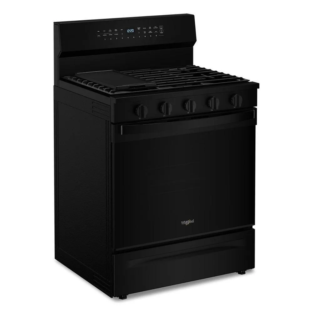 Whirlpool WFGS7530RB 30-Inch Smart Gas Range With Air Cooking Technology. No Preheat Air Fry. Steam/Self Clean And High Speed Preheat
