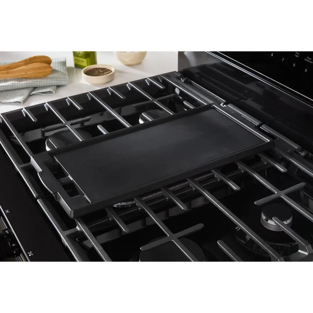 Whirlpool WFGS7530RB 30-Inch Smart Gas Range With Air Cooking Technology. No Preheat Air Fry. Steam/Self Clean And High Speed Preheat