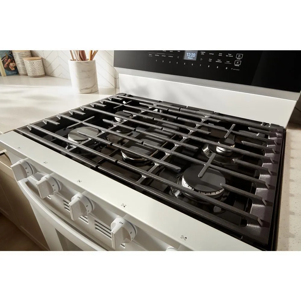Whirlpool WFGS7530RW 30-Inch Smart Gas Range With Air Cooking Technology. No Preheat Air Fry. Steam/Self Clean And High Speed Preheat