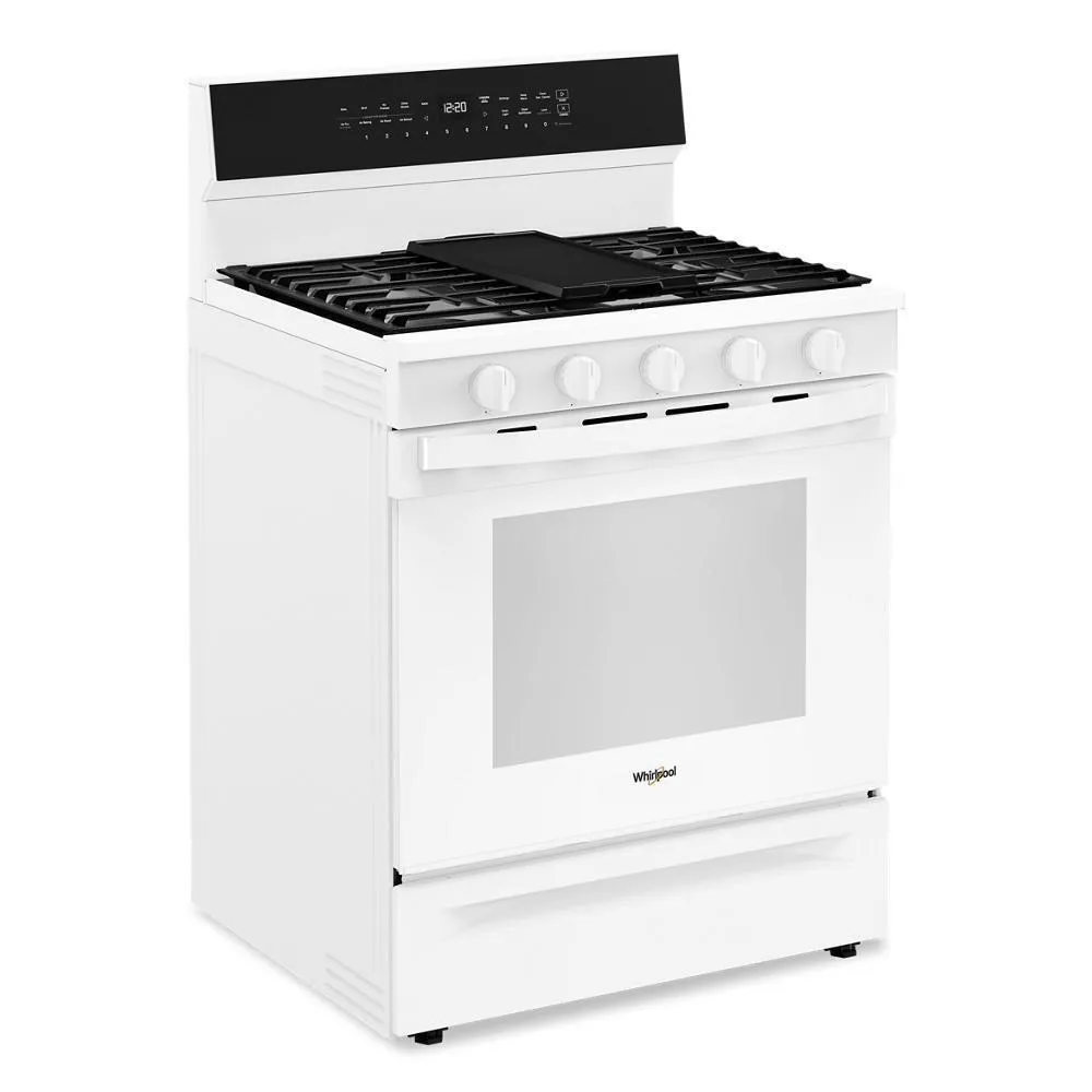 Whirlpool WFGS7530RW 30-Inch Smart Gas Range With Air Cooking Technology. No Preheat Air Fry. Steam/Self Clean And High Speed Preheat