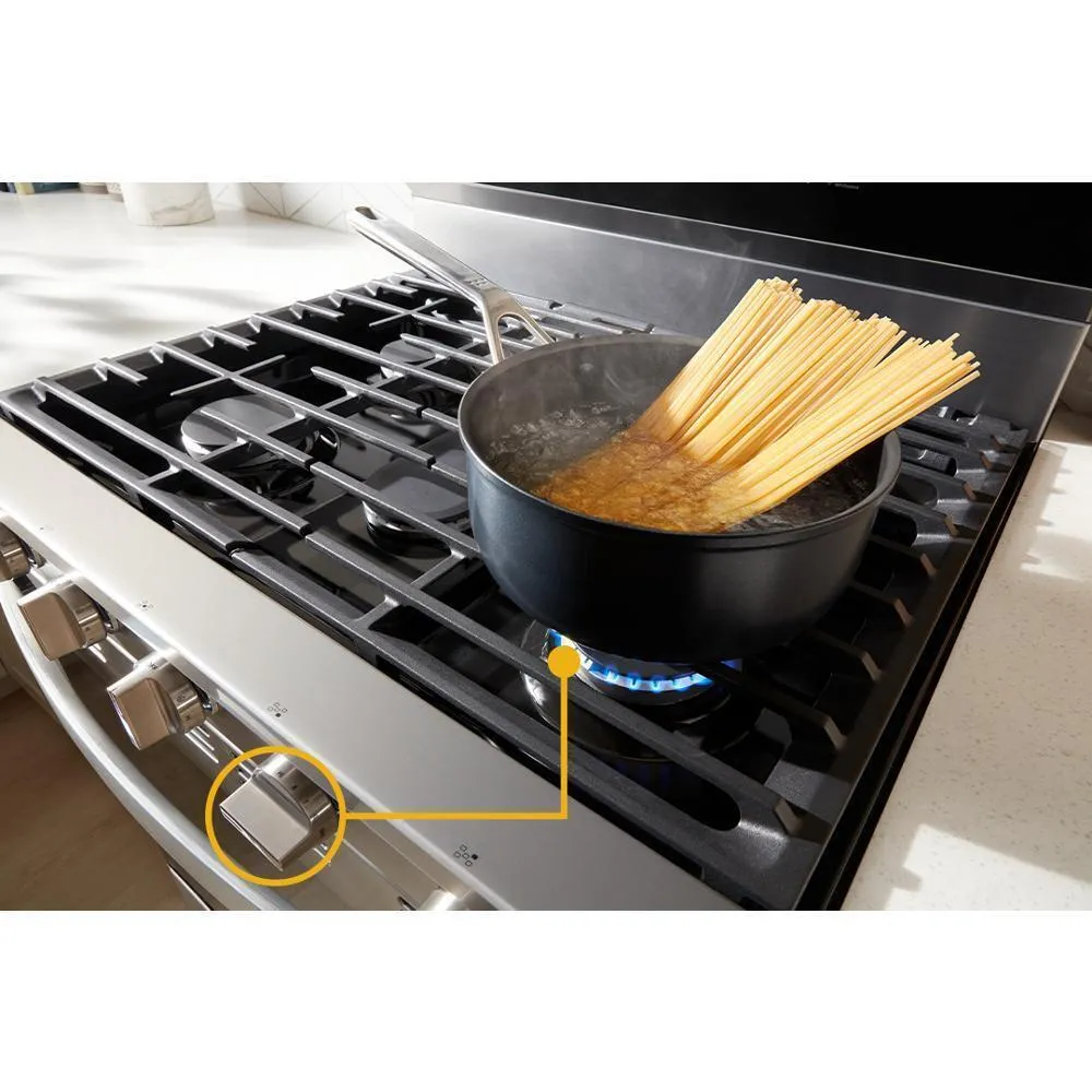 Whirlpool WFGS7530RZ 30-Inch Smart Gas Range With Air Cooking Technology. No Preheat Air Fry. Steam/Self Clean And High Speed Preheat