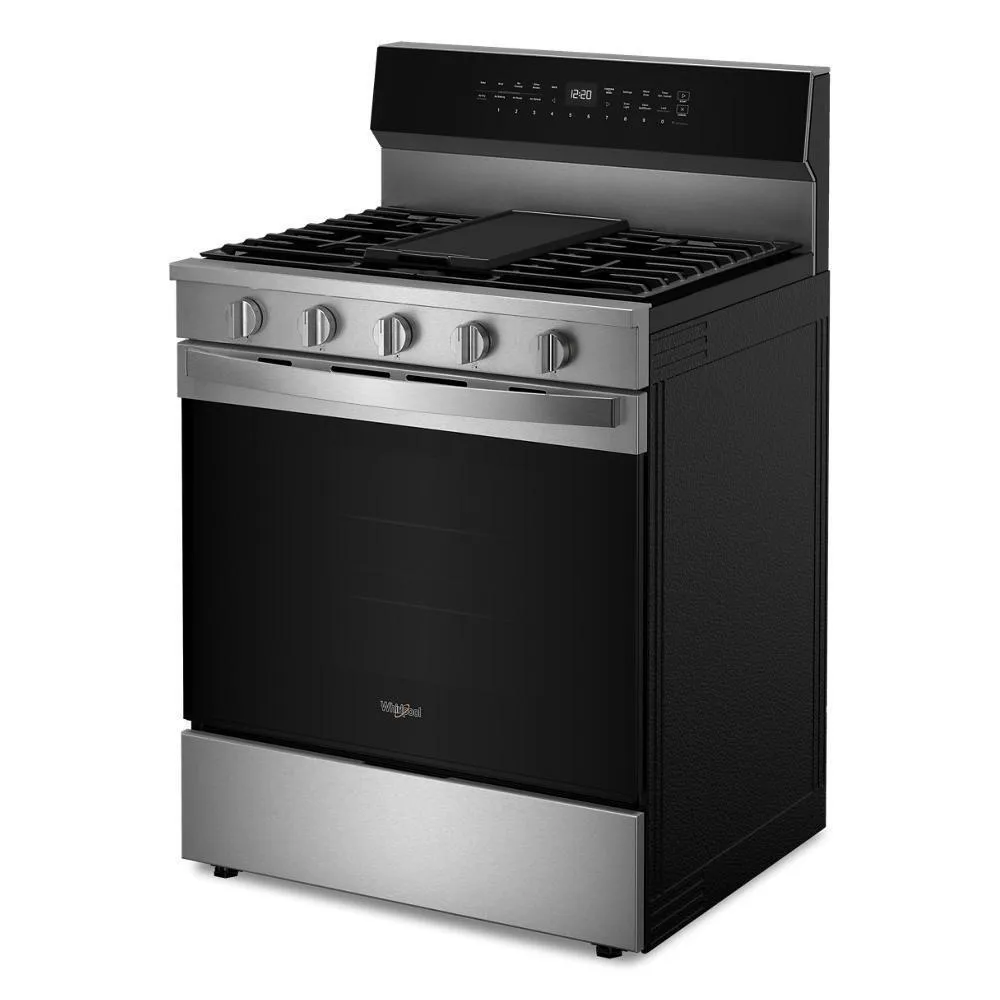 Whirlpool WFGS7530RZ 30-Inch Smart Gas Range With Air Cooking Technology. No Preheat Air Fry. Steam/Self Clean And High Speed Preheat