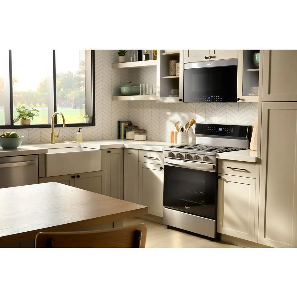 Whirlpool WFGS7530RZ 30-Inch Smart Gas Range With Air Cooking Technology. No Preheat Air Fry. Steam/Self Clean And High Speed Preheat