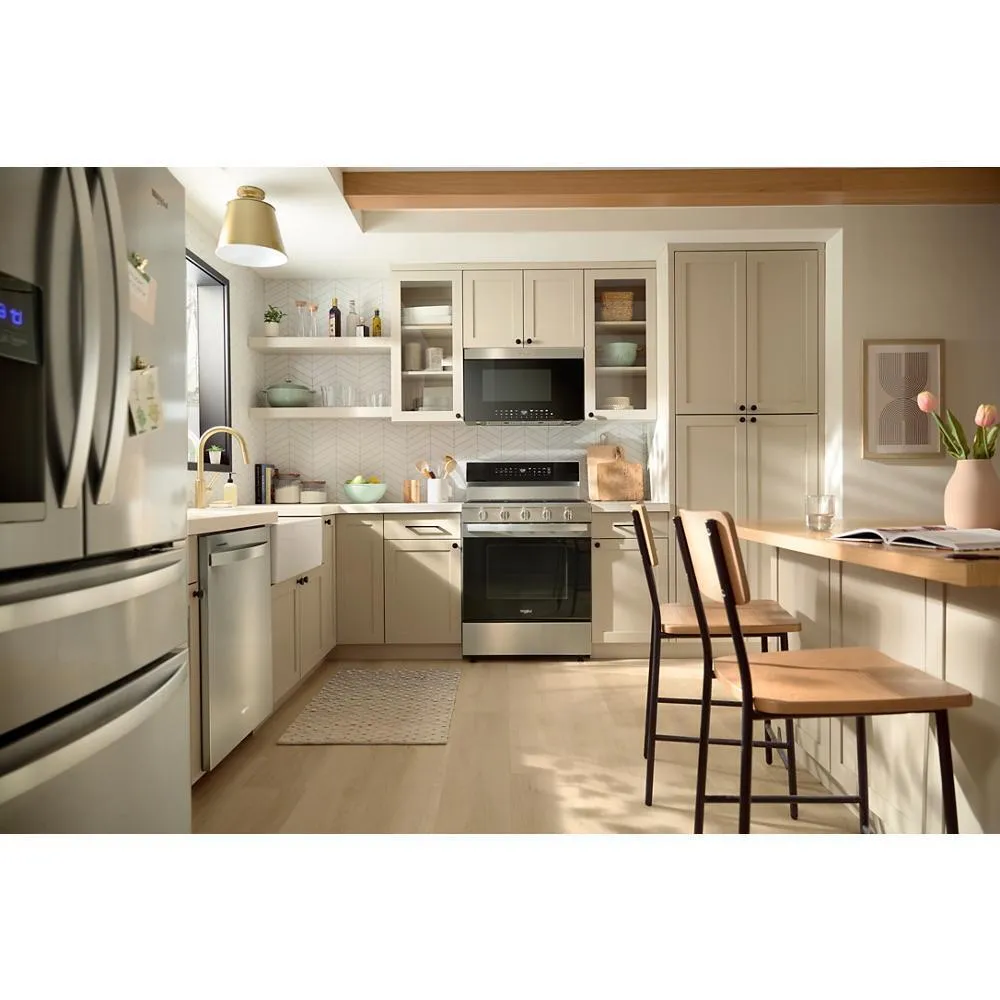 Whirlpool WFGS7530RZ 30-Inch Smart Gas Range With Air Cooking Technology. No Preheat Air Fry. Steam/Self Clean And High Speed Preheat