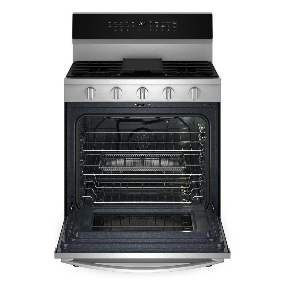 Whirlpool WFGS7530RZ 30-Inch Smart Gas Range With Air Cooking Technology. No Preheat Air Fry. Steam/Self Clean And High Speed Preheat