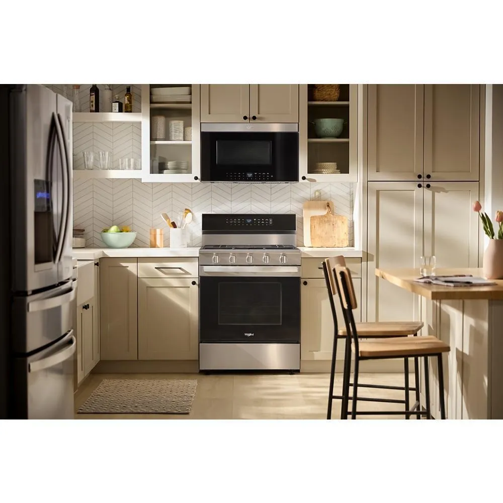 Whirlpool WFGS7530RZ 30-Inch Smart Gas Range With Air Cooking Technology. No Preheat Air Fry. Steam/Self Clean And High Speed Preheat
