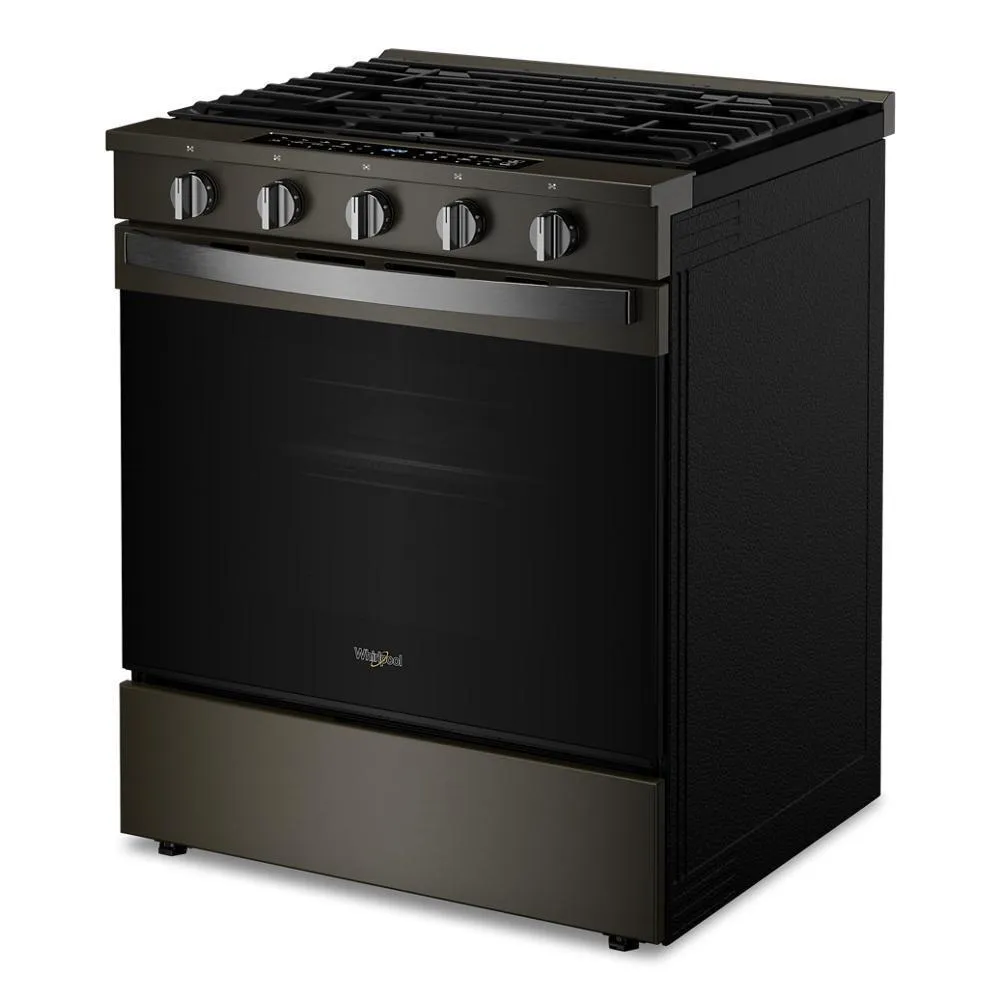 Whirlpool WSGS7530RV 30-Inch Smart Slide In Gas Range With Air Cooking Technology. No Preheat Air Fry. Wipeclean&#8482; Coating. Steam/Self Clean And High Speed Preheat