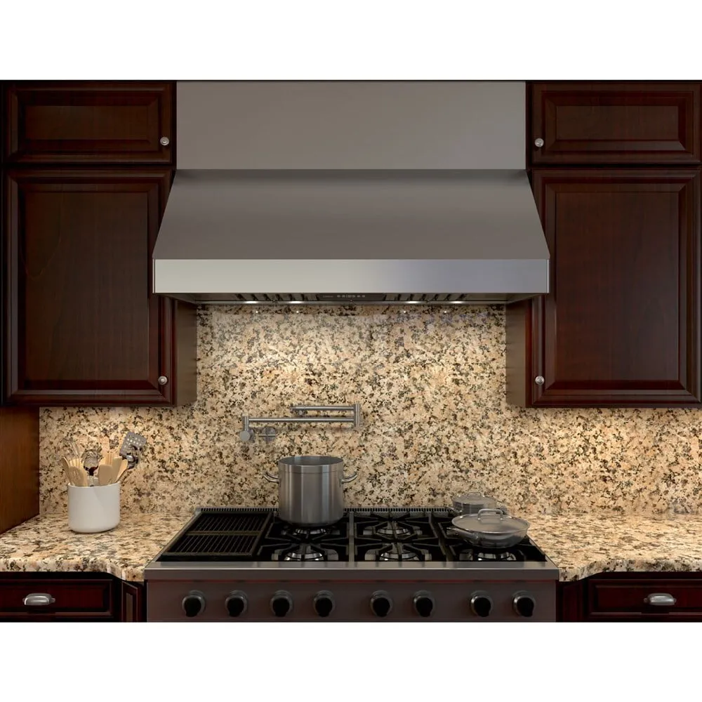 Zephyr AK7548BS 48 Tempest Ii Wall Hood With 650 Cfm Blower. 6 Speed Levels. Act